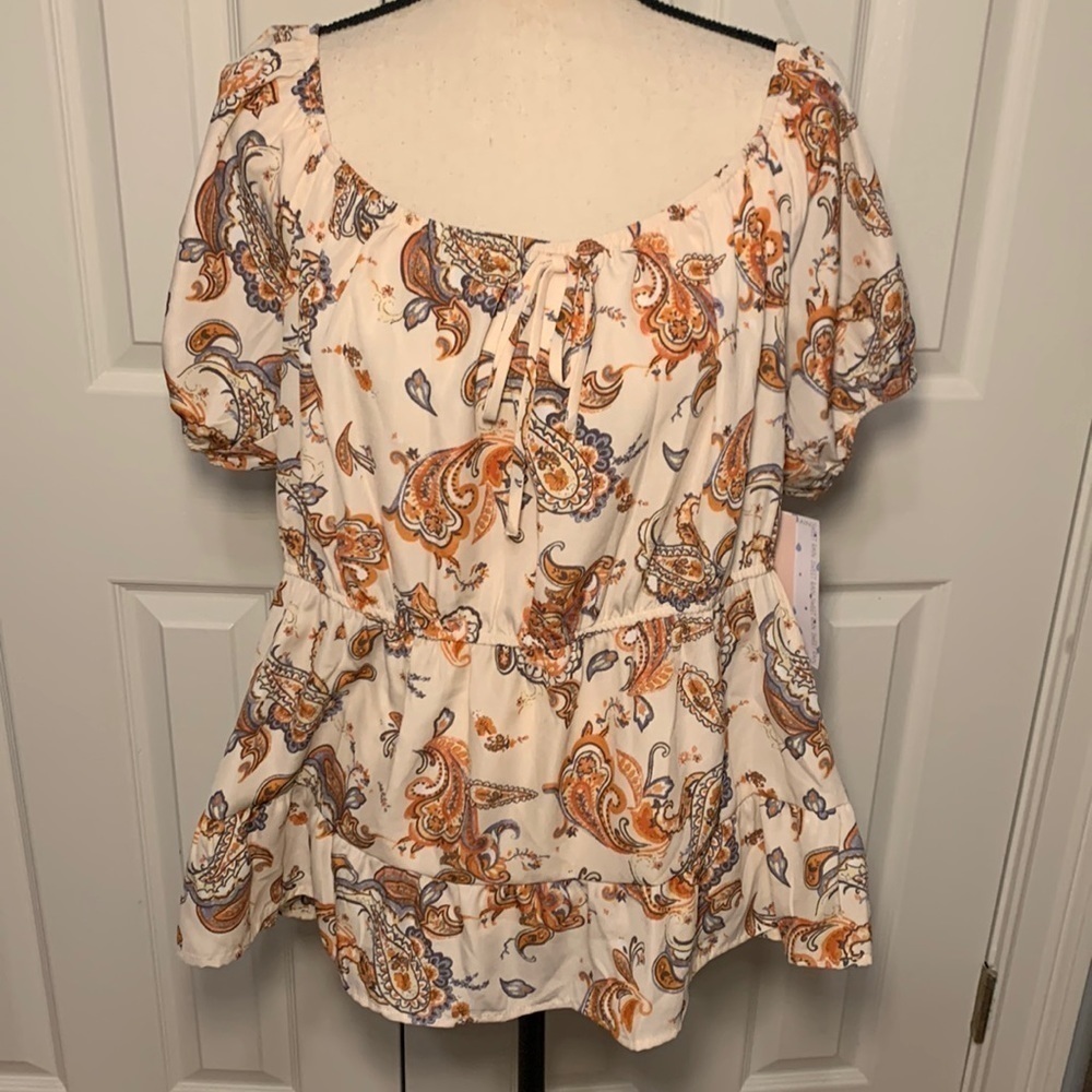 Sweet Rain Plus Peplum Blouse